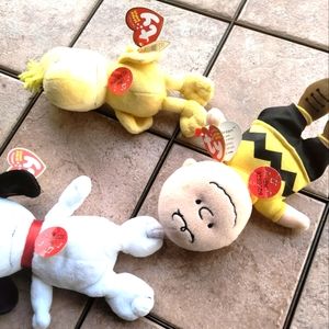 Musical Woodstock, Snoopy, Charlie Brown TY Beenie Babies.